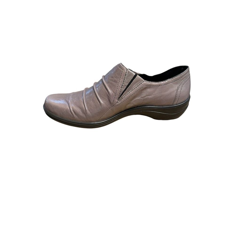 Romika Taupe Leather Slip-On Loafers